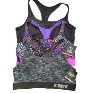 Victoria's Secret SPORT "The Player" Racerback Sport Bra Sz XL NEW 3 pc Bundle